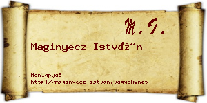 Maginyecz István névjegykártya